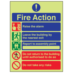 Fire Action Sign Fire Action Sign